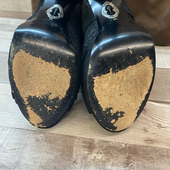 Ellie Tahiti black suede and lace stiletto peep toe - Picture 7 of 13